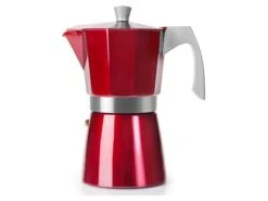 Cafetière Italienne Rouge - Evva Red - 6 Tasses - Ibili