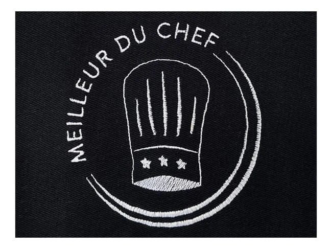 Tablier Pise Brodé "Meilleur Du Chef" - Noir (broderie Fil Blanc) - Robur – Image 2